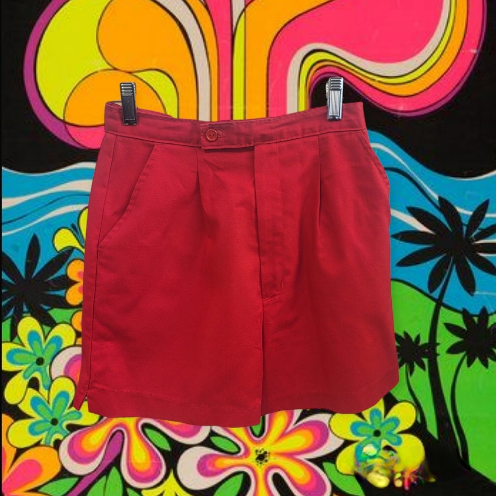 Vintage 80s Preppy Red Shorts